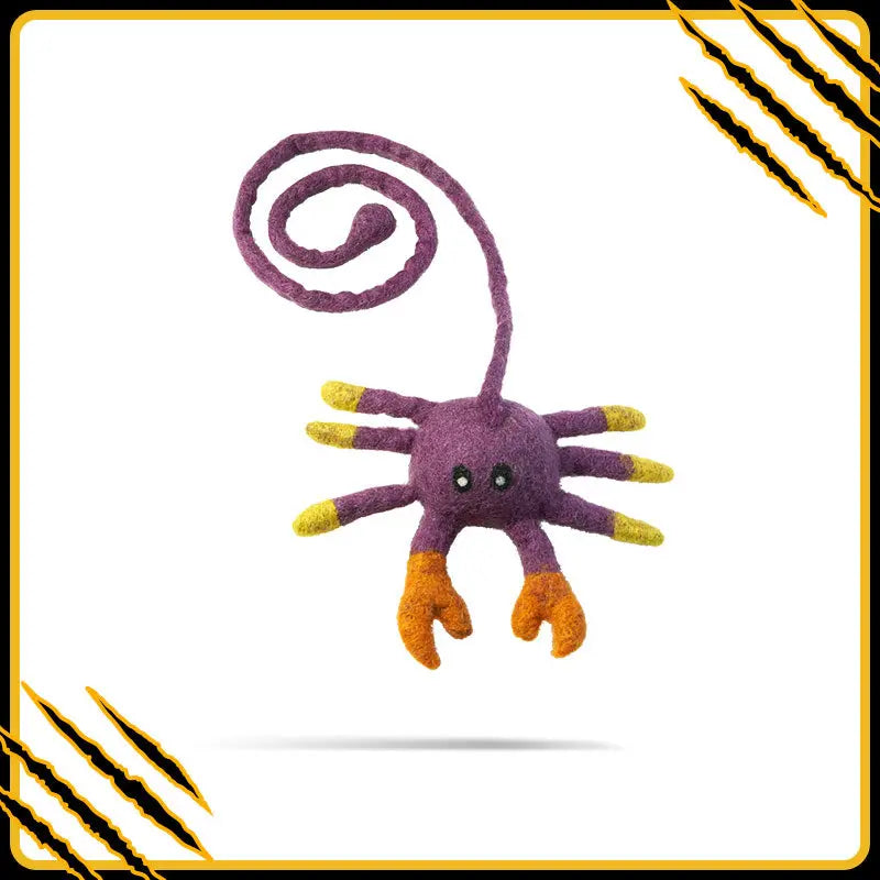 Jouet pour chat crabe griffe en feutre de laine – divertissant et naturel