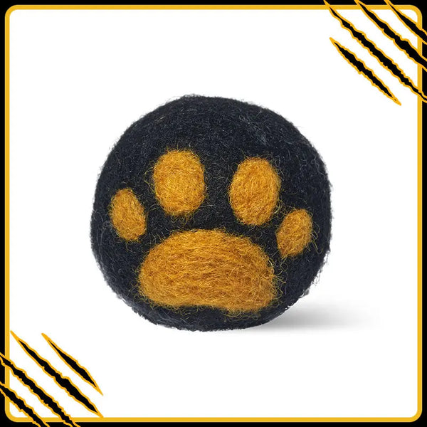 Balle en feutre de laine golden-ball – jouet naturel et amusant pour chat