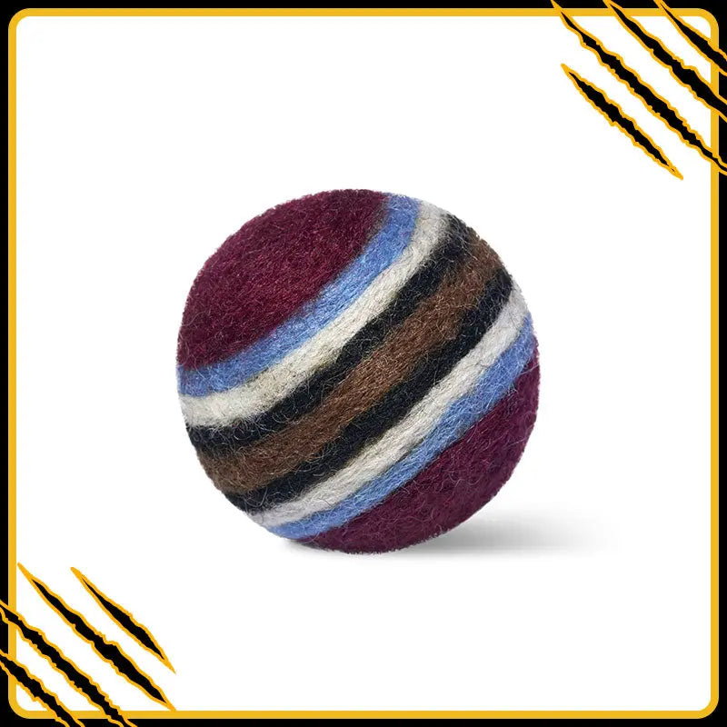 Balle en feutre de laine stars – jouet naturel et amusant pour chat