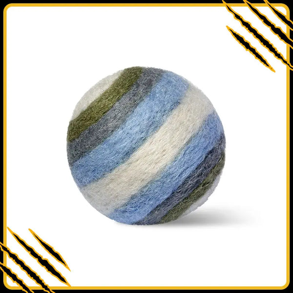 Balle en feutre de laine wave-ball-2 – jouet naturel et amusant pour chat