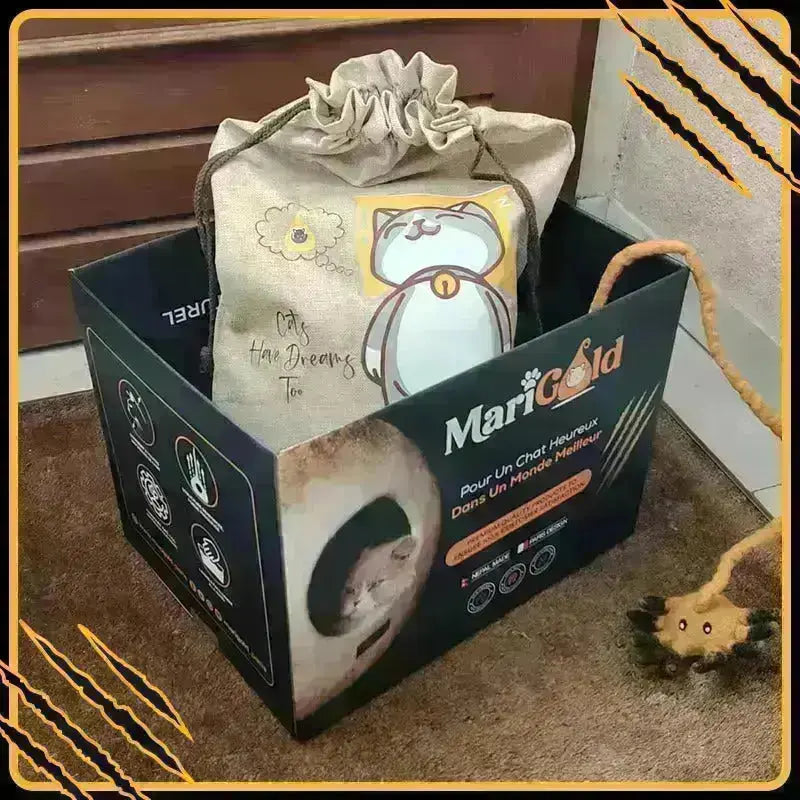 Grotte et maison pour chat wave en feutre de laine – abri et panier douillet10