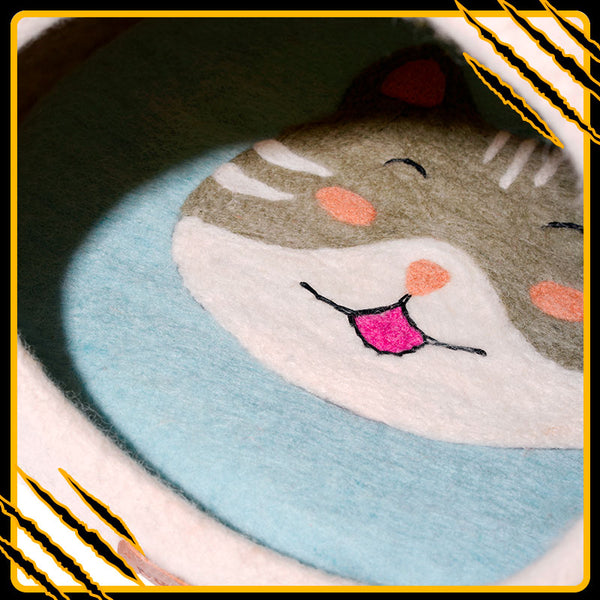 Coussin pour chat anais-mat-joy – confort et douceur en laine feutrée naturelle in