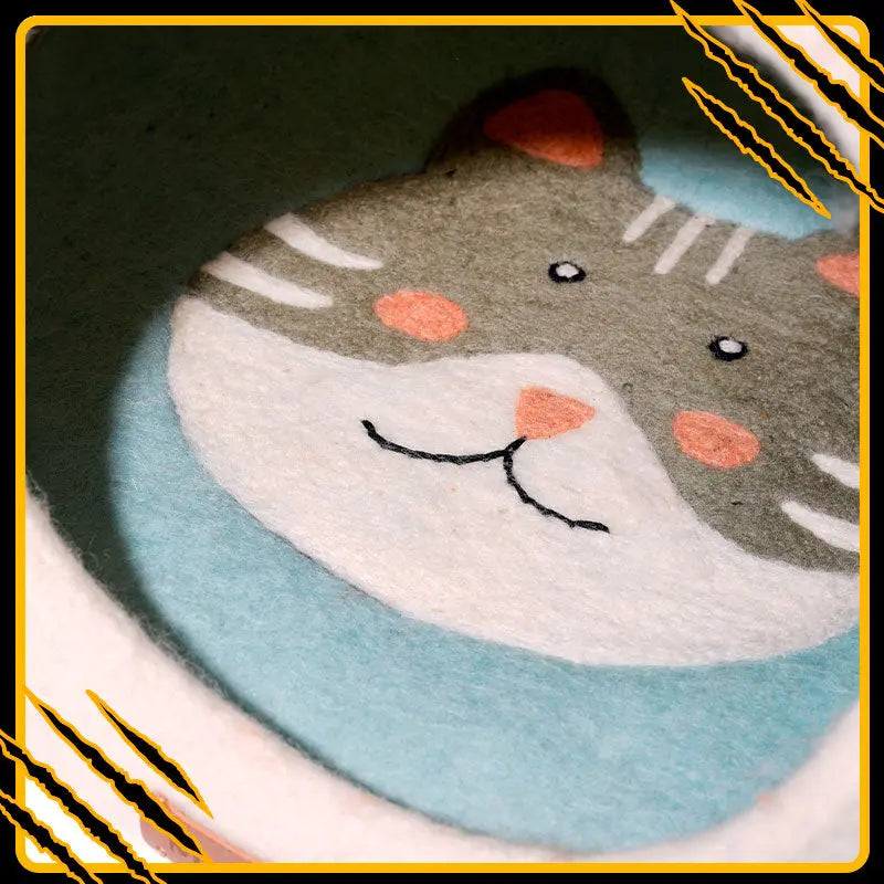 Coussin pour chat anais-mat-res – confort et douceur en laine feutrée naturelle