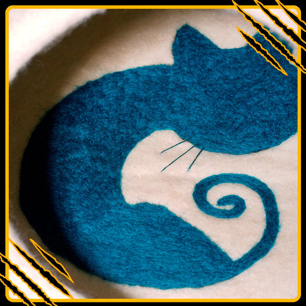 Coussin pour chat aquas-mat-pix – confort et douceur en laine feutrée naturelle in