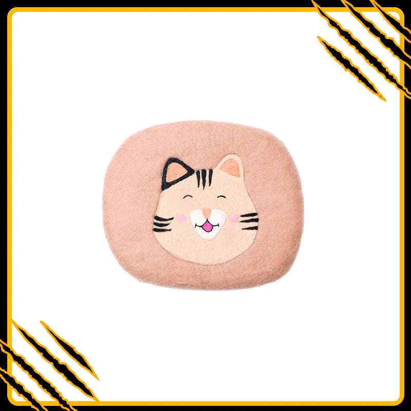 Coussin tapis decoration pour chat yeti-mat-joy – confort et douceur en laine feutrée naturelle