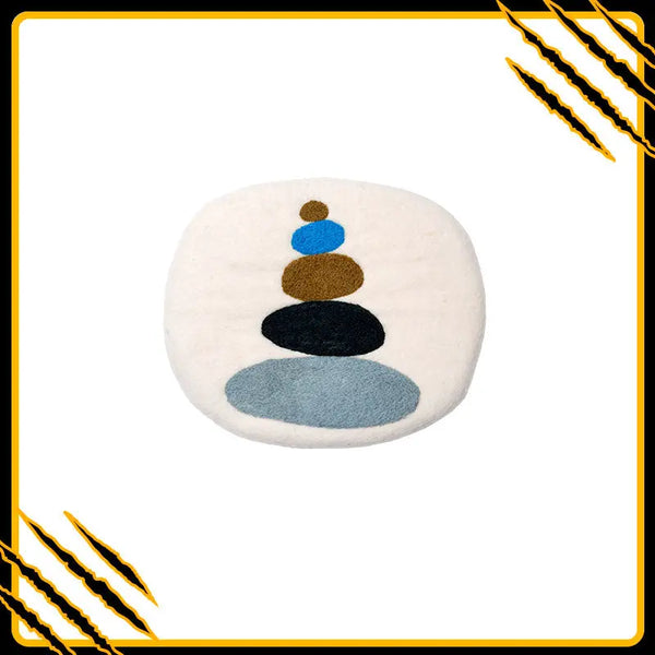 Coussin tapis decoration pour chat yoga-mat-calm – confort et douceur en laine feutrée naturelle