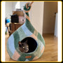 Grotte et maison decoration pour chat beauty en feutre de laine – abri et panier douillet