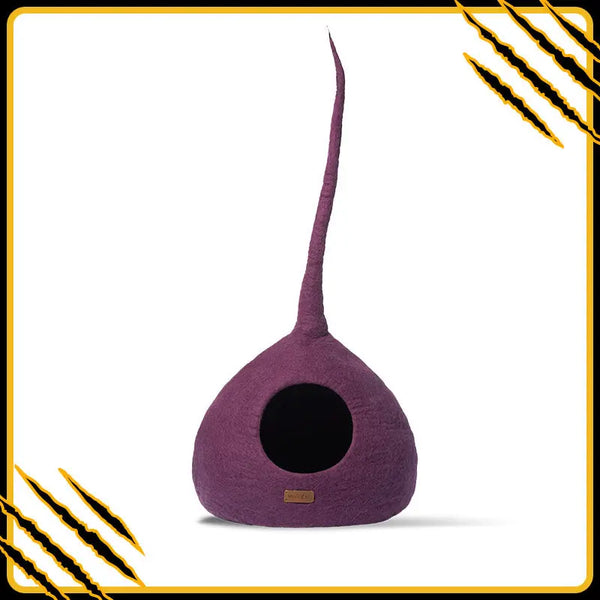 Grotte et maison decoration pour chat bliss-droit en feutre de laine – abri et panier douillet