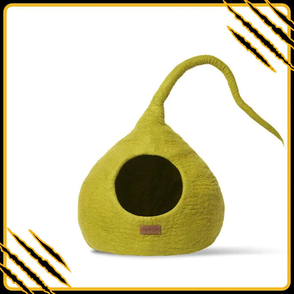 Grotte et maison decoration pour chat citro en feutre de laine – abri et panier douillet