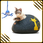 Grotte et maison decoration pour chat copie-de-fani en feutre de laine – abri et panier douillet