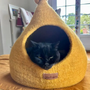 Grotte, igloo et maison decoration pour chat flame en feutre de laine – abri et panier douillet