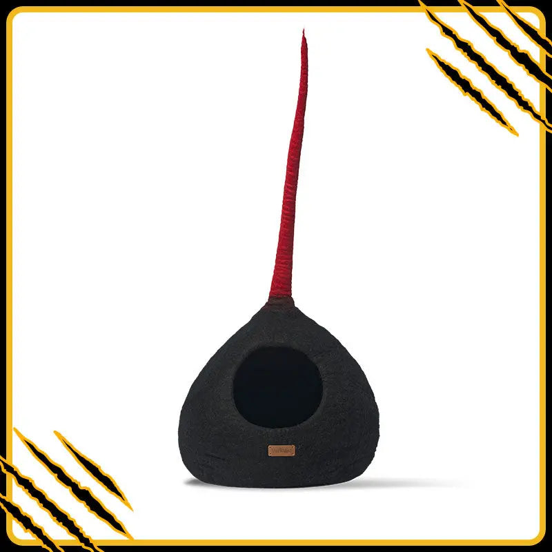 Grotte et maison decoration pour chat jacks en feutre de laine – abri et panier douillet