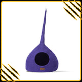 Grotte et maison decoration pour chat plum en feutre de laine – abri et panier douillet