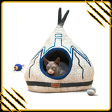 Grotte et maison decoration pour chat raven en feutre de laine – abri et panier douillet