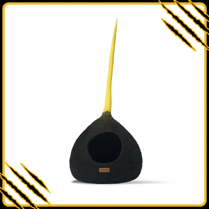 Grotte et maison decoration pour chat rise en feutre de laine – abri et panier douillet