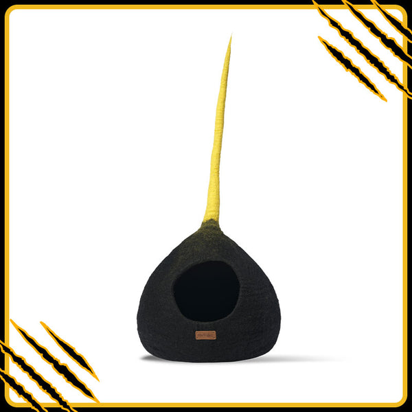 Grotte et maison decoration pour chat rise en feutre de laine – abri et panier douillet
