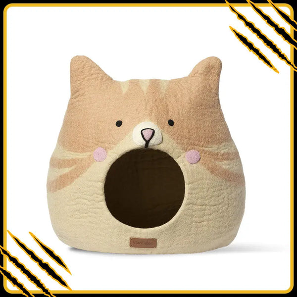 Grotte et maison decoration pour chat sinah en feutre de laine – abri et panier douillet