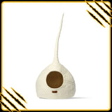 Grotte et maison decoration pour chat snow en feutre de laine – abri et panier douillet