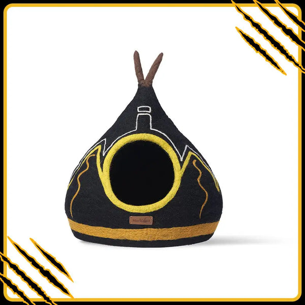 Grotte et maison decoration pour chat totem en feutre de laine – abri et panier douillet