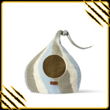 Grotte et maison pour chat wave en feutre de laine – abri et panier douillet2