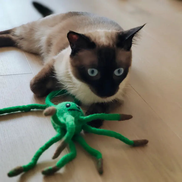 Jouet pour chat crabe grace en feutre de laine – divertissant et naturel doudou pour chat