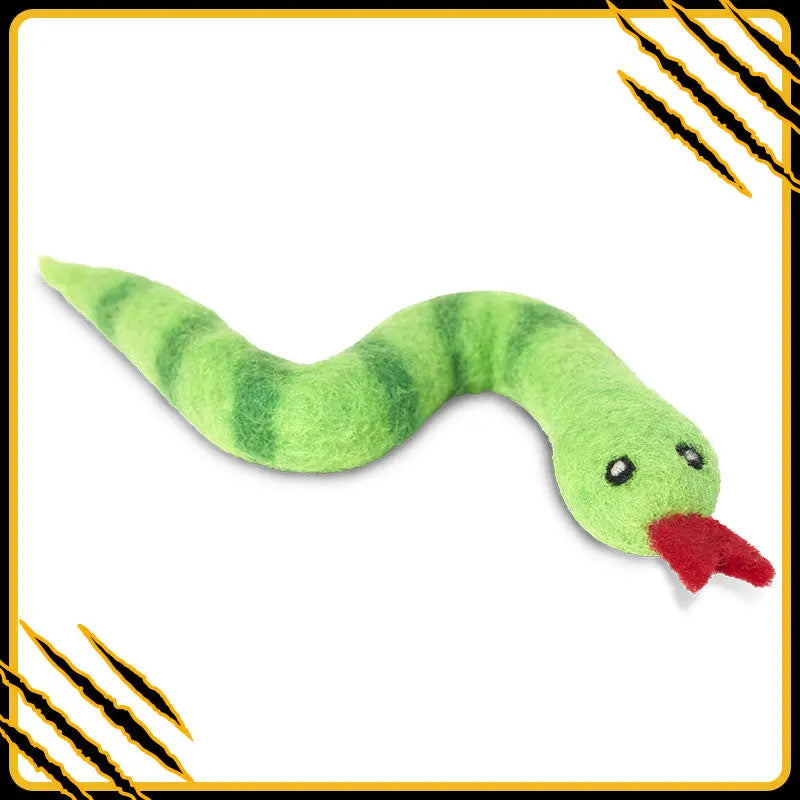 Jouet pour chat serpent ophi en feutre de laine – divertissant et naturel