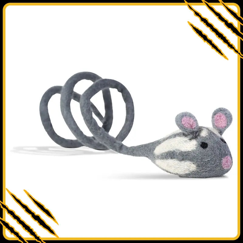 Jouet pour chat souris lero en feutre de laine – divertissant et naturel