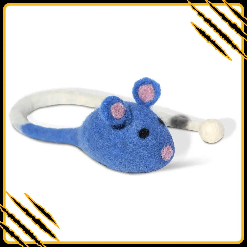 Jouet pour chat souris mulot en feutre de laine – divertissant et naturel