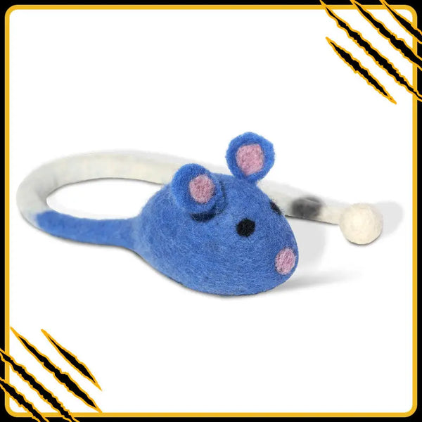 Jouet pour chat souris mulot en feutre de laine – divertissant et naturel
