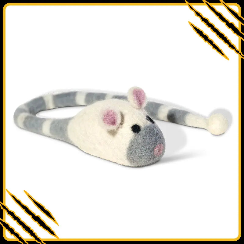 Jouet pour chat souris ragon en feutre de laine – divertissant et naturel
