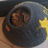 Panier pour chat en laine de mouton naturelle golden MariGold