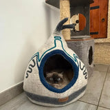Maison pour chat tepee en laine de mouton MariGold
