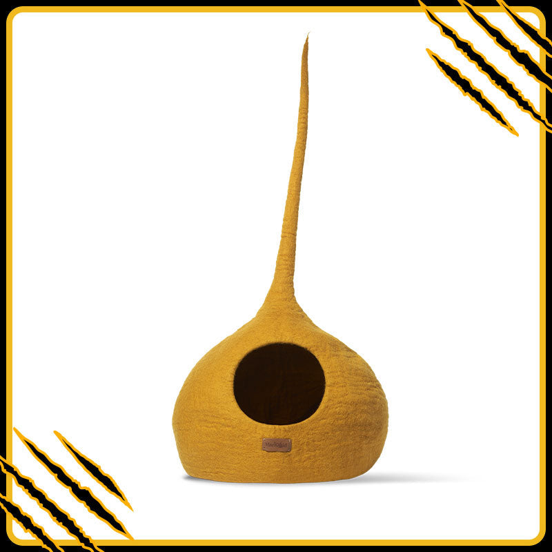 Grotte, igloo et maison décoration pour chat flame en feutre de laine – abri et panier douillet 2