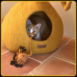 Grotte, igloo et maison décoration pour chat flame en feutre de laine – abri et panier douillet 4